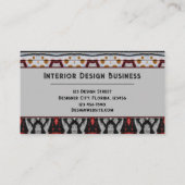 Tribal Native Red Gray Black Gold Pattern Visitekaartje (Achterkant)