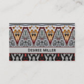 Tribal Native Red Gray Black Gold Pattern Visitekaartje (Voorkant)