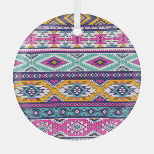Tribal Navajo: retro patroon Glas Ornament