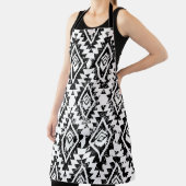 Tribal Navajo: zwart wit geometrisch. Schort (Insitu)