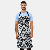 Tribal Navajo: zwart wit geometrisch. Schort (Gedragen)