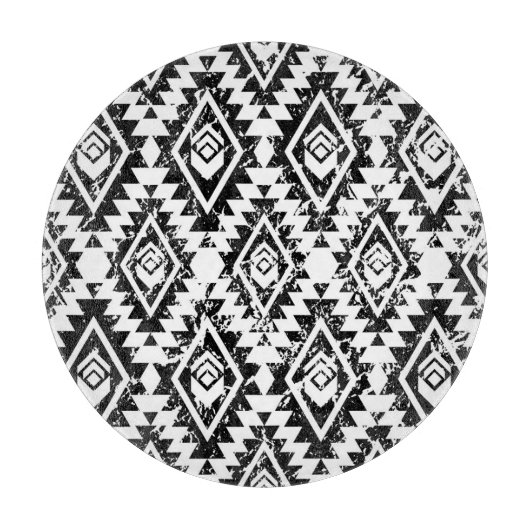 Tribal Navajo: zwart wit geometrisch. Snijplank (Voorkant)