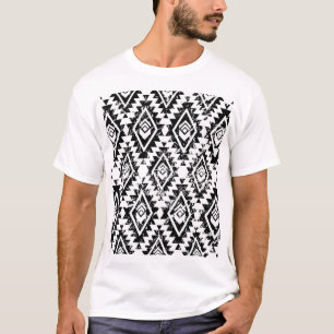 Tribal Navajo: zwart wit geometrisch. T-shirt