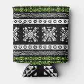 Tribal Navajo, zwart wit groen patroon. Blikjeskoeler (Voorkant)