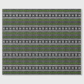 Tribal Navajo, zwart wit groen patroon. Cadeaupapier (Vlak)