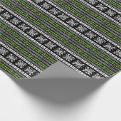 Tribal Navajo, zwart wit groen patroon. Cadeaupapier (Hoek)