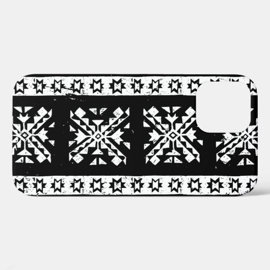 Tribal Navajo, zwart wit groen patroon. Case-Mate iPhone Case (Achterkant (horizontaal))