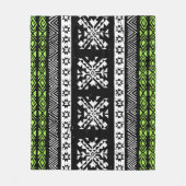 Tribal Navajo, zwart wit groen patroon. Fleece Deken (Voorkant)