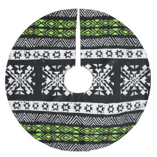 Tribal Navajo, zwart wit groen patroon. Kerstboom Rok