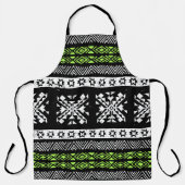 Tribal Navajo, zwart wit groen patroon. Schort (Voorkant)