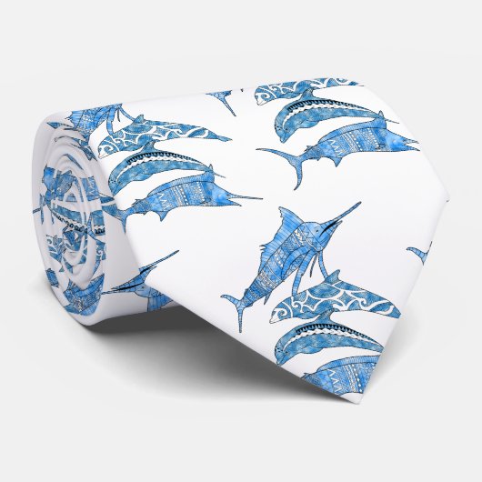 Tribal Ocean Animals Stropdas (Opgerold)