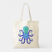Tribal Octopus Blues/Greens Canvas tas (Achterkant)