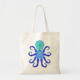 Tribal Octopus Blues/Greens Canvas tas