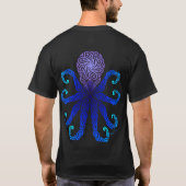 Tribal Octopus Twilight Blues voor/achter T-shirt (Achterkant)