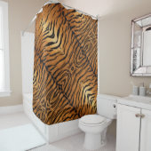 Tribal oerwoud dierenbont Tijger Print Douchegordijn (In situ)