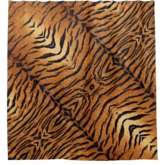 Tribal oerwoud dierenbont Tijger Print Douchegordijn (Voorkant)