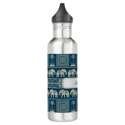 Tribal Olifant & Bomen Gepersonaliseerd Waterfles (Links)