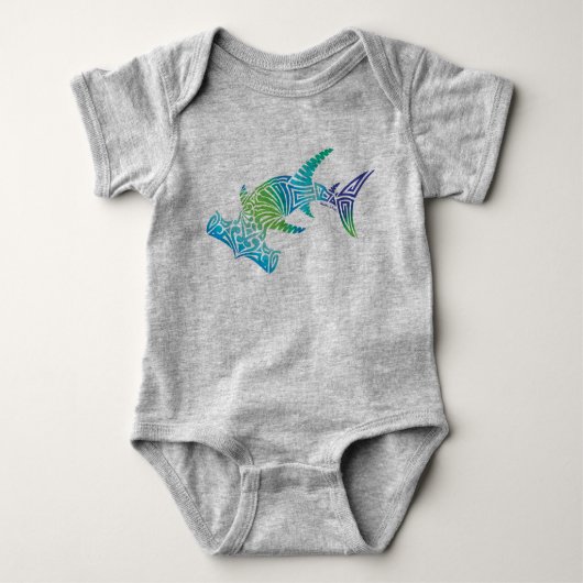 Tribal Ombre Hammerhead Shark Romper (Voorkant)