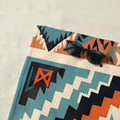 Tribal ontwerp zigzag lijnen patroon Rec Clipart Strandlaken (In situ)