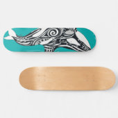 Tribal Orca Brushed Blauwgroen Persoonlijk Skateboard (Horizontaal)