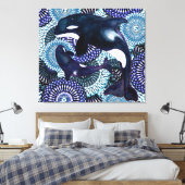 Tribal Orca Canvas Afdruk (Insitu (Slaapkamer))