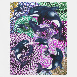 Tribal Orca Fleece Deken