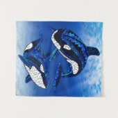 Tribal Orca Killer Whales Wandkleed (Voorkant (horizontaal))