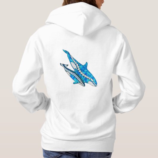 Tribal Orca Whales Hoodie (Achterkant)