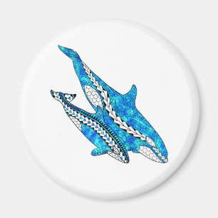 Tribal Orca Whales Magneet
