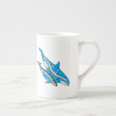 Tribal Orca Whales Porselein Kop (Rechts)
