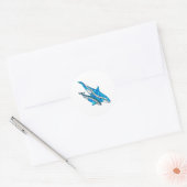 Tribal Orca Whales Ronde Sticker (Envelop)