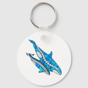 Tribal Orca Whales Sleutelhanger