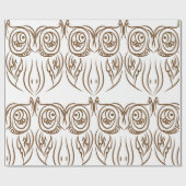 Tribal Owl Line Art Modern Bruin Abstract Cadeaupapier (Vlak)