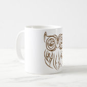 Tribal Owl Line Art Modern Bruin Abstract Koffiemok (Voorkant links)