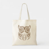 Tribal Owl Line Art Modern Bruin Abstract Tote Bag (Achterkant)
