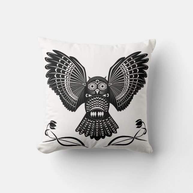 Tribal Owl Sierkussen (Voorkant)
