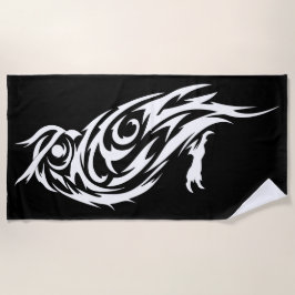 Tribal Owl Silhouette Minimal Animal Design Strandlaken