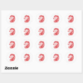 Tribal Paard Rood Ronde Sticker (Vel)