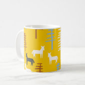 Tribal Paarden: Bos Retro Naadloos Koffiemok (Voorkant links)