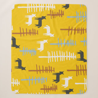Tribal Paarden: Bos Retro Naadloos Sherpa Deken