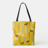Tribal Paarden: Bos Retro Naadloos Tote Bag (Achterkant)