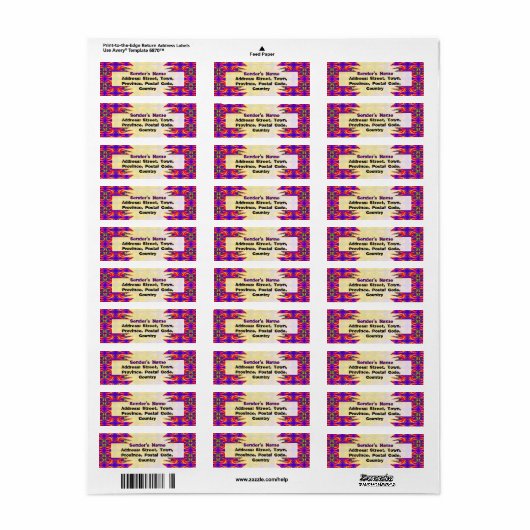 Tribal Paars Return Address Label (Full Sheet)