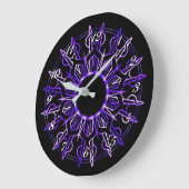 Tribal Paarse Sun Wall klok (Hoek)