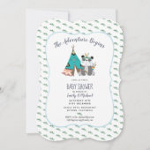 Tribal Panda Baby Boy Shower Uitnodiging (Voorkant)