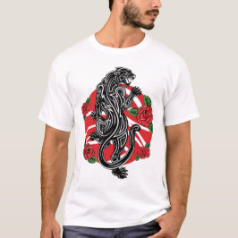 Tribal Panther met Rozen T-shirt