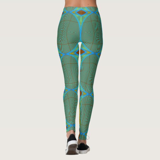 Tribal Patroon II Handgemaakte Yoga Pants Leggings (Achterkant)
