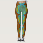Tribal Patroon II Handgemaakte Yoga Pants Leggings (Voorkant)