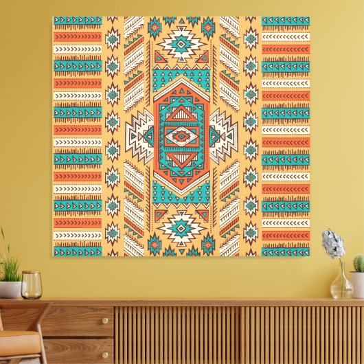 Tribal patroon, perfect voor decor. canvas afdruk (Insitu (Woonkamer))