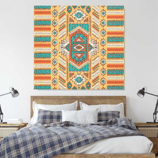 Tribal patroon, perfect voor decor. canvas afdruk (Insitu (Slaapkamer))