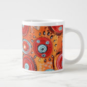 Tribal patroon warme kleuren grote koffiekop (Rechts)